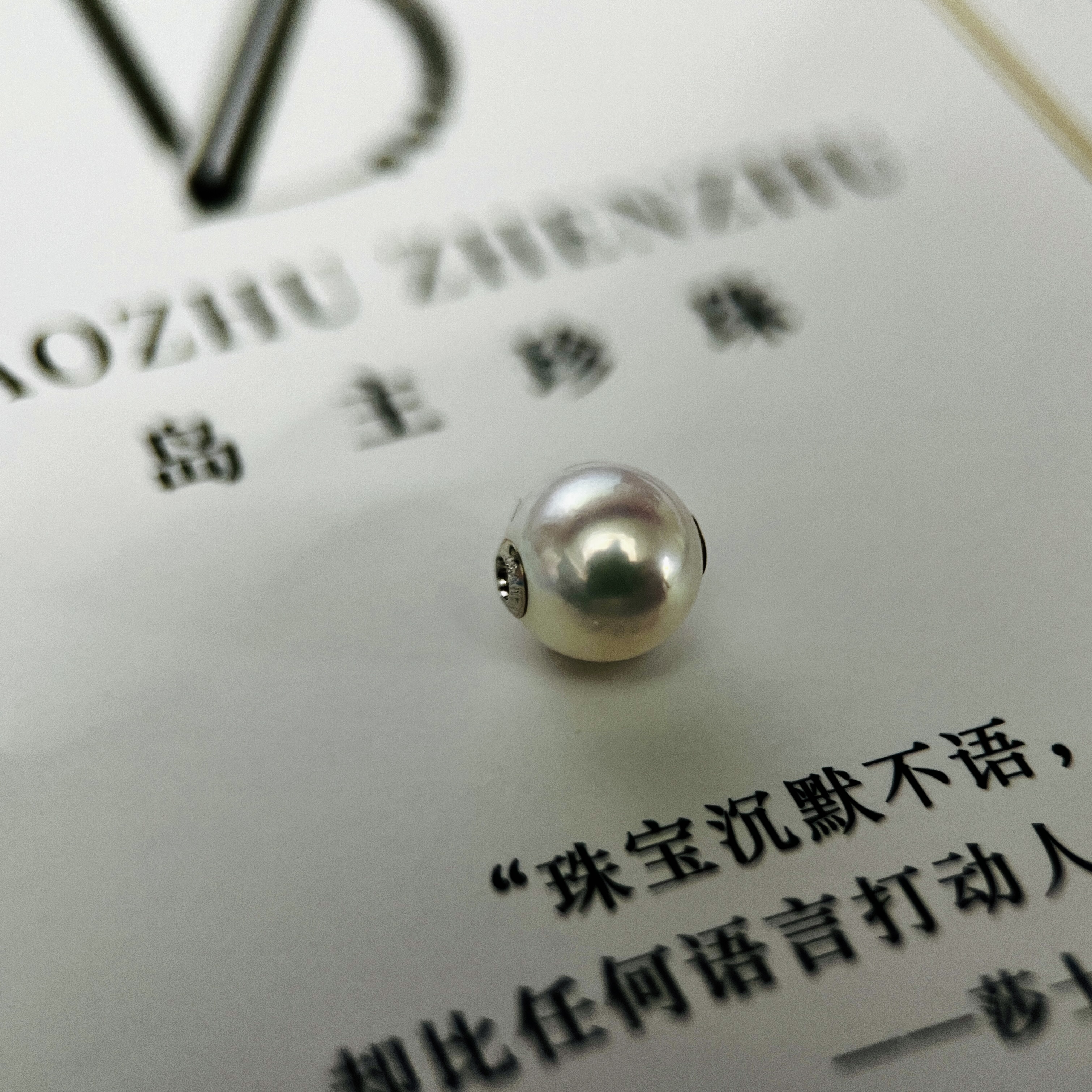 【岛主珍珠】海水akoya珍珠18K白金贴片路路通经典百搭非卖品
