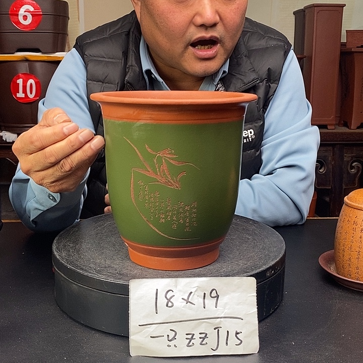 紫砂花盆货号一只ZZJ15