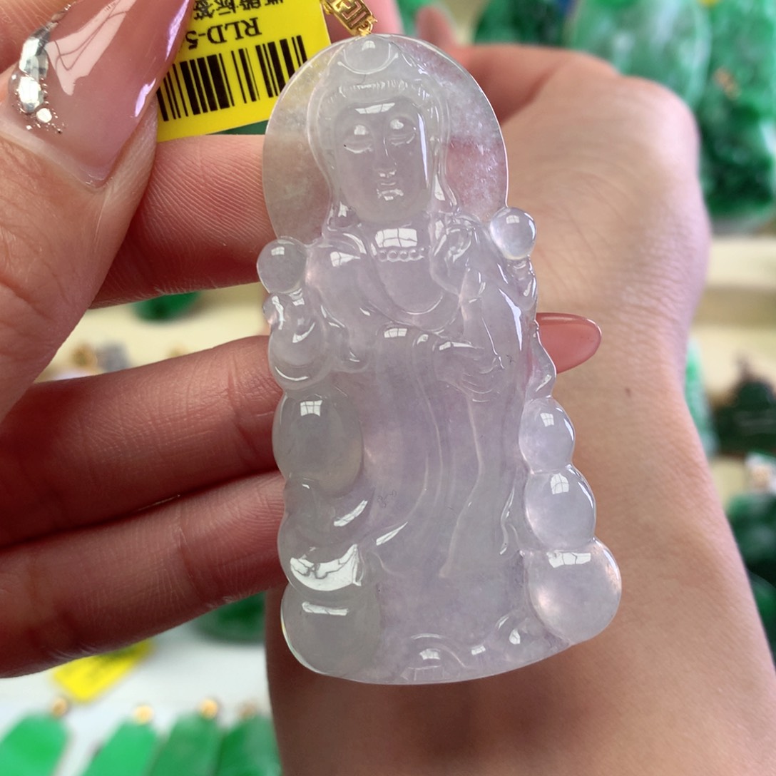 翡翠吊坠(不含链)18K金镶嵌挂件