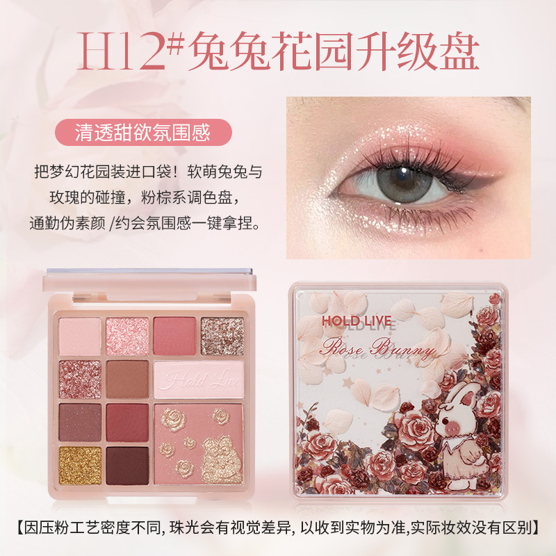 HOLD LIVE花漾粉雾综合粉盘秋冬限定款 巴黎大盘12色眼影日常通勤