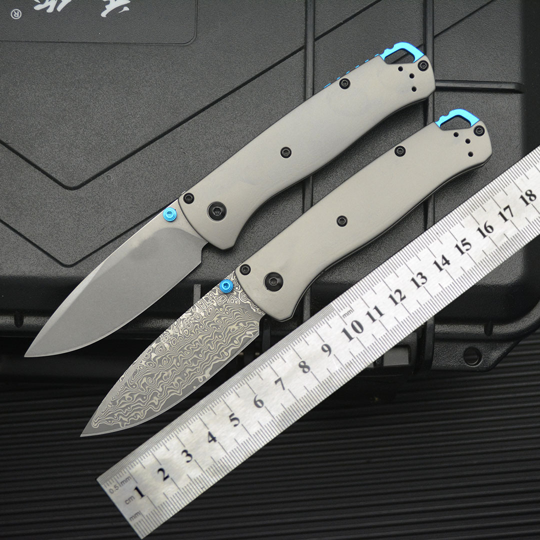 蝴蝶535折刀大马士革钢折叠刀户外刀具露营随身锋利小水果刀