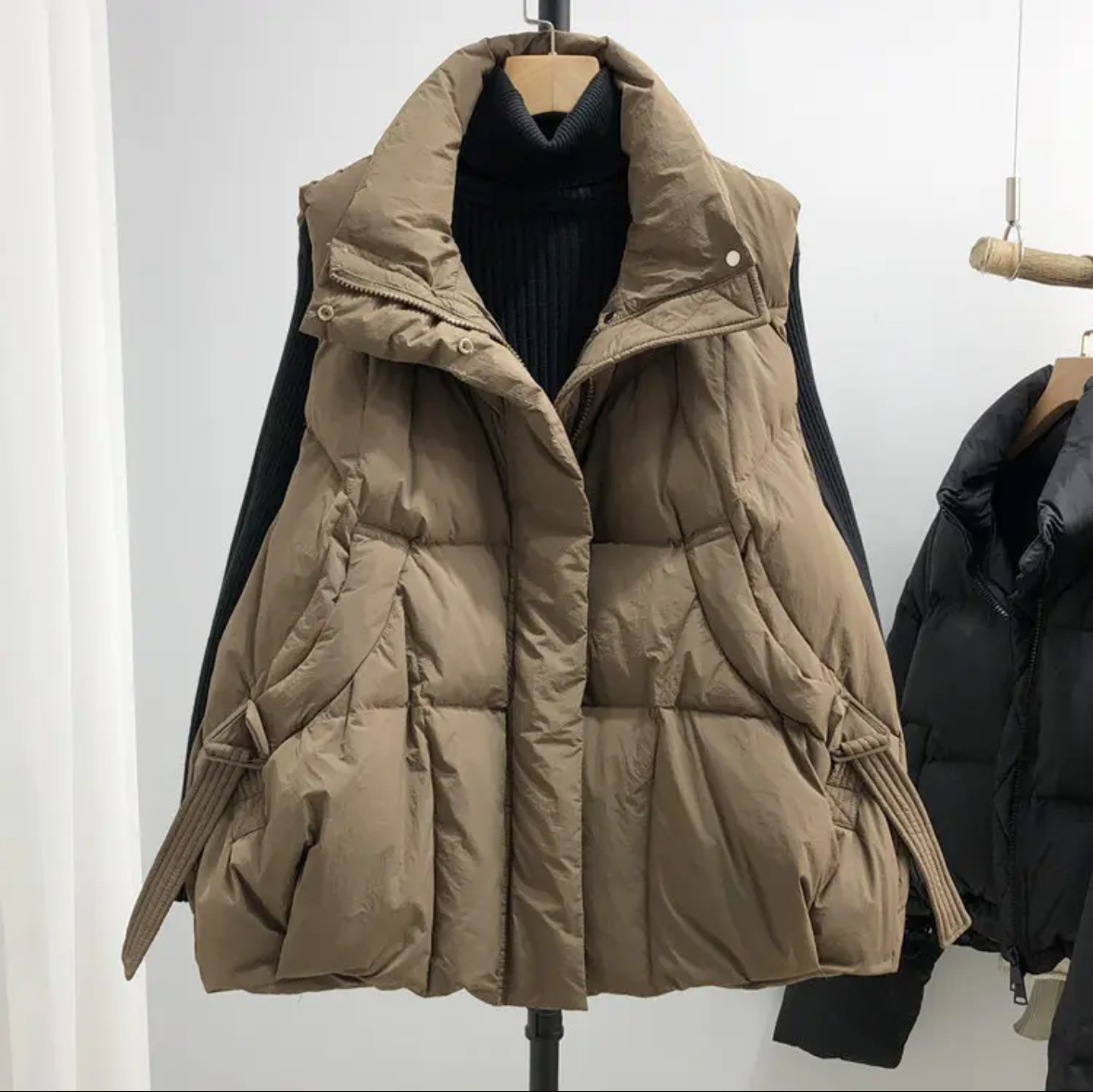 【羽绒马夹】索尼尔保羅冬季保暖加绒加厚款外套女装3841[W]