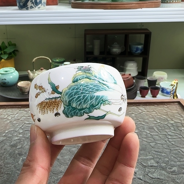 青花瓷器茶具茶叶罐玻璃杯个人杯