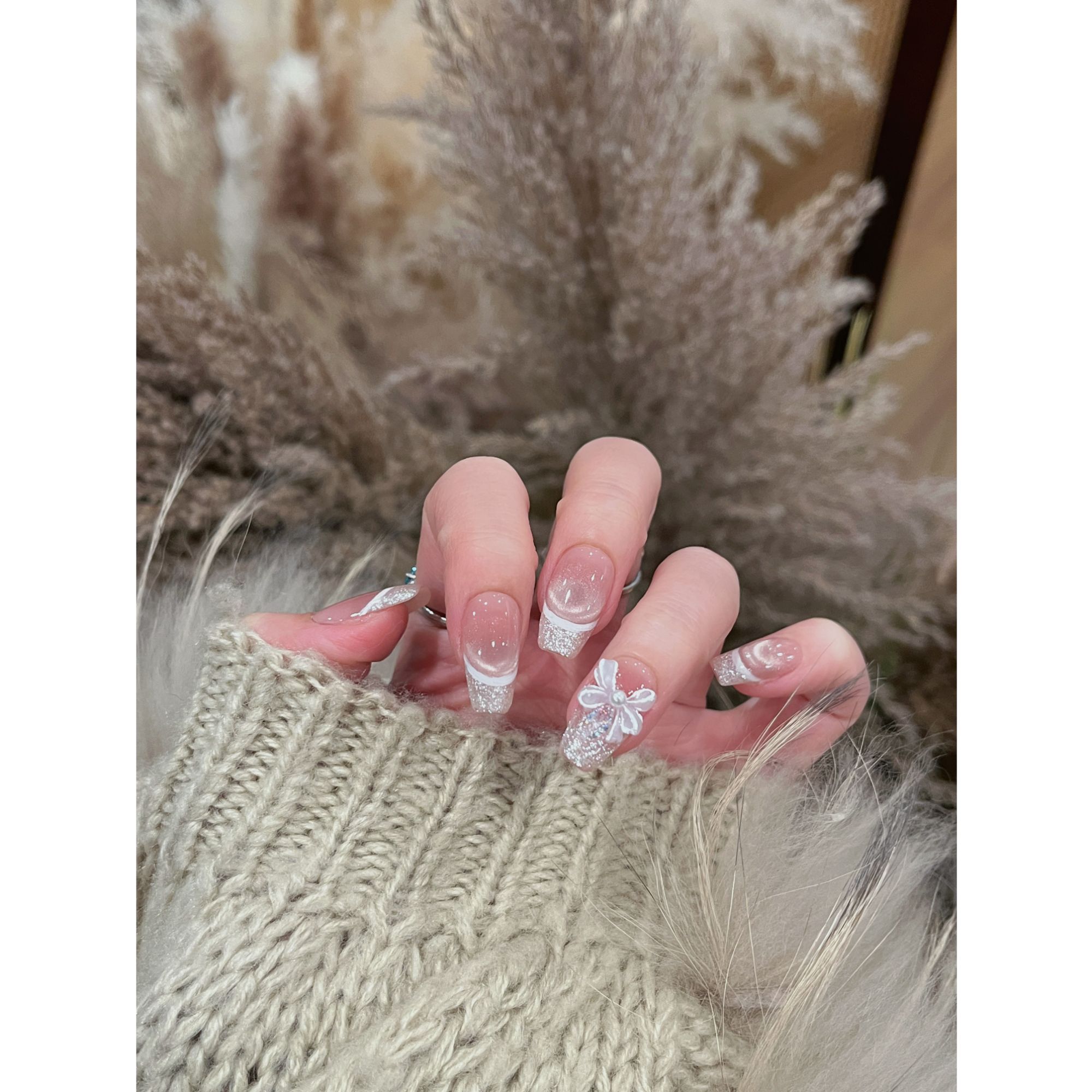 茉哉III现货【糖霜缎梦】纯手工定制美甲拆卸穿戴甲A5124