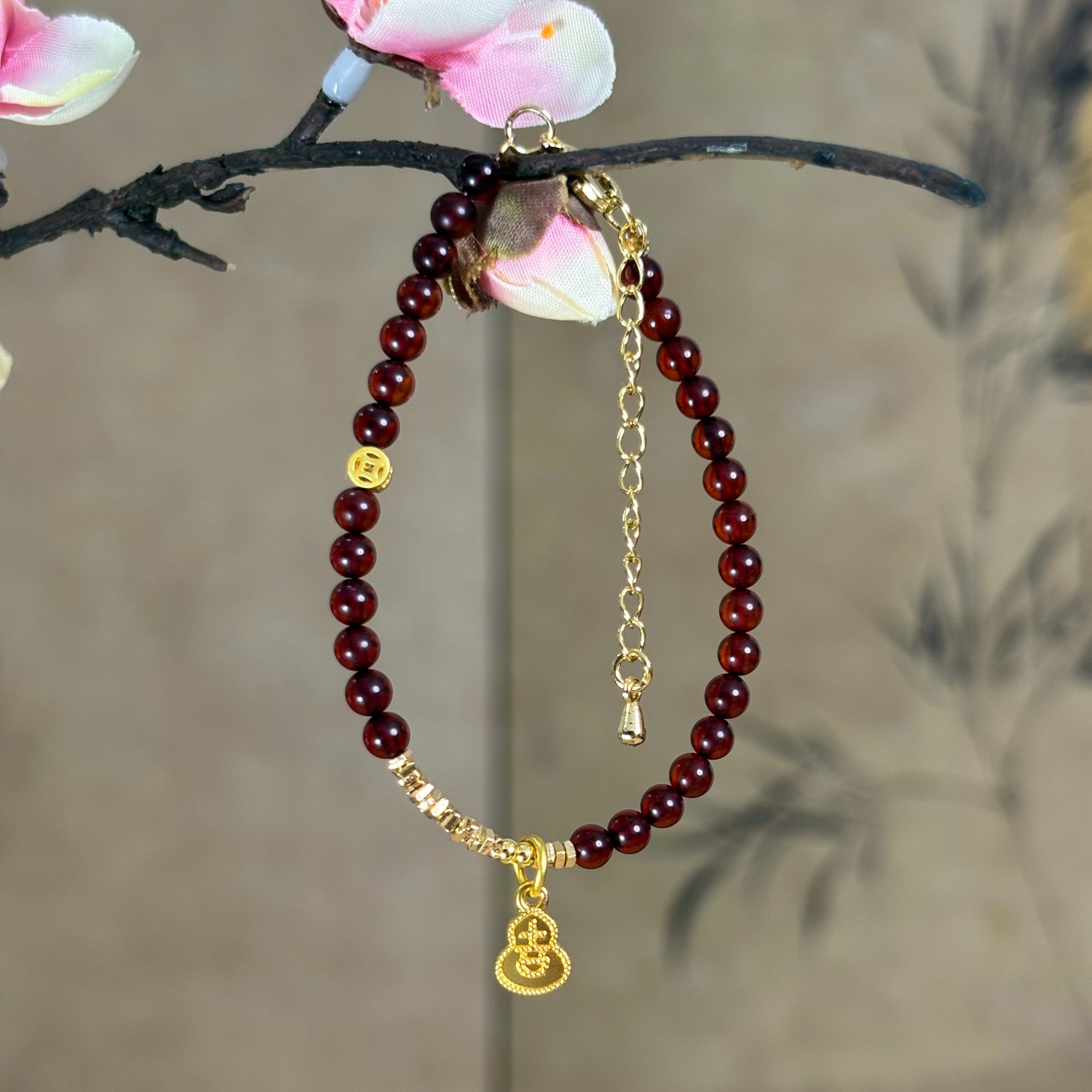 普陀山直发-腰缠万贯血珀盘缠手链