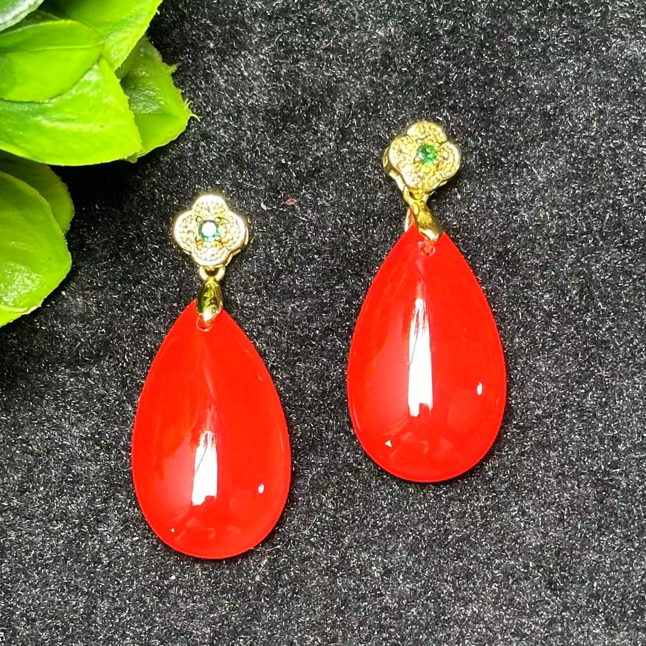 ST7794（玉姐珠宝）鸽血红玛瑙玉红水滴吊坠-配链-多样性只发一件