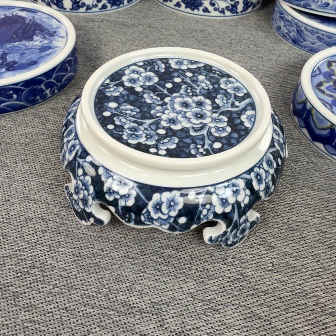 摆件陶冰梅板凳盖置