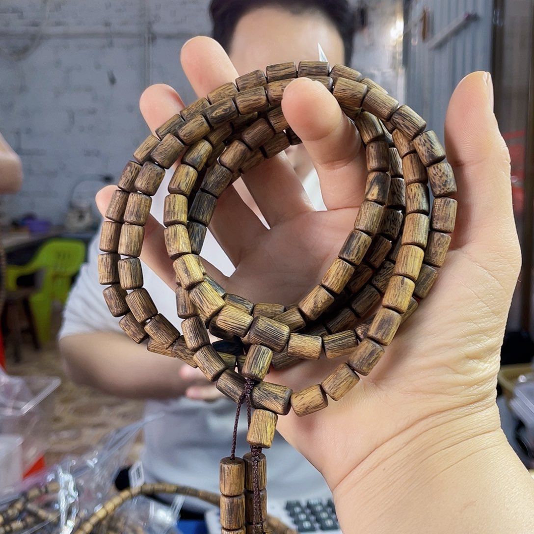 沉香手串棋楠张勺子桶珠长串0.7/22克多样性发一