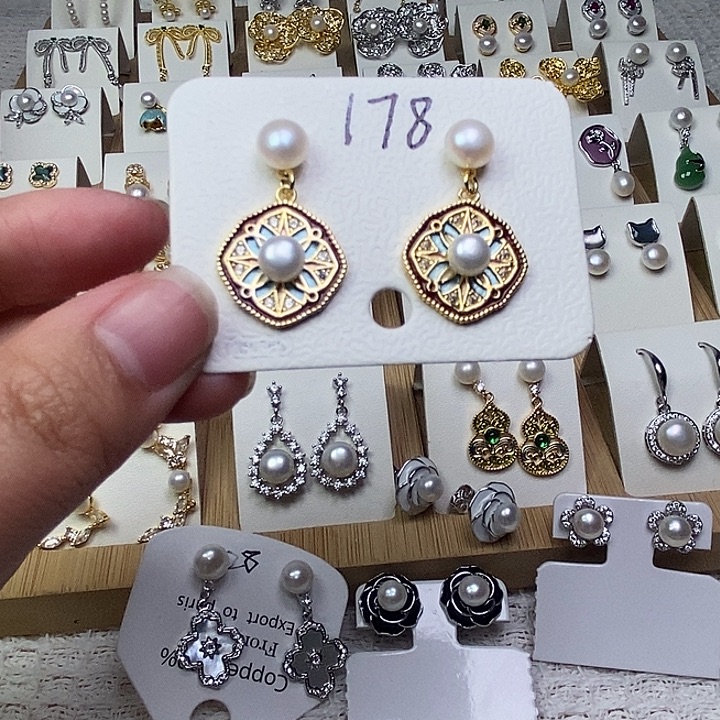 淡水珍珠耳饰银S925镶嵌