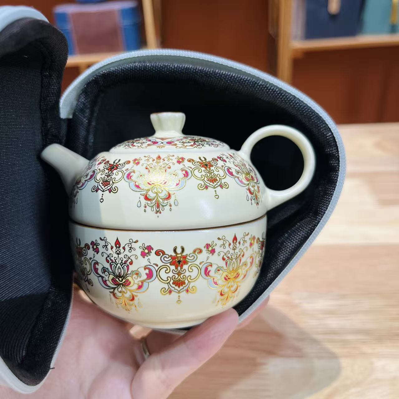 LL0018掐丝旅行茶具复古女士休闲