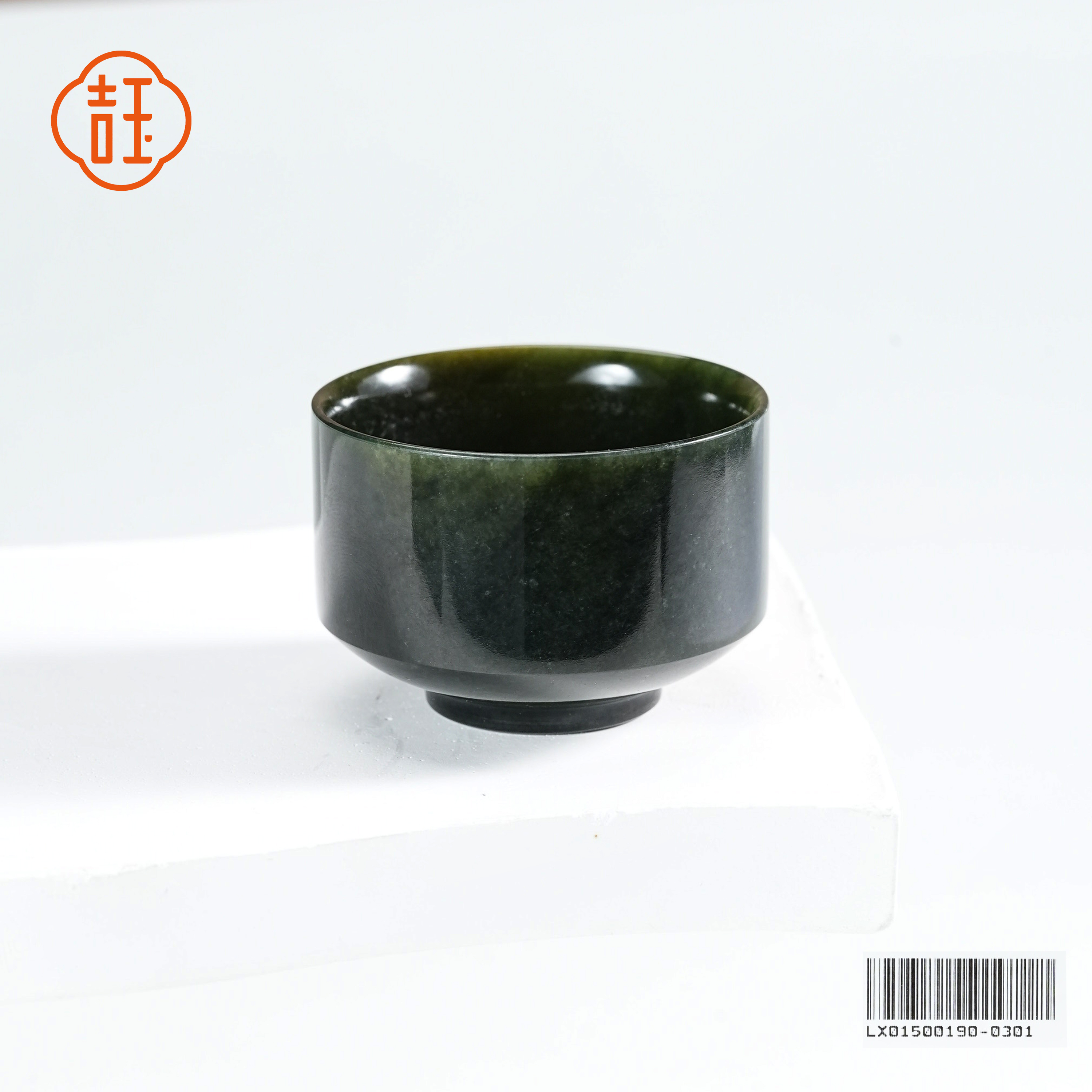 【吉玉0190-0301】和田玉青玉杯子34x44