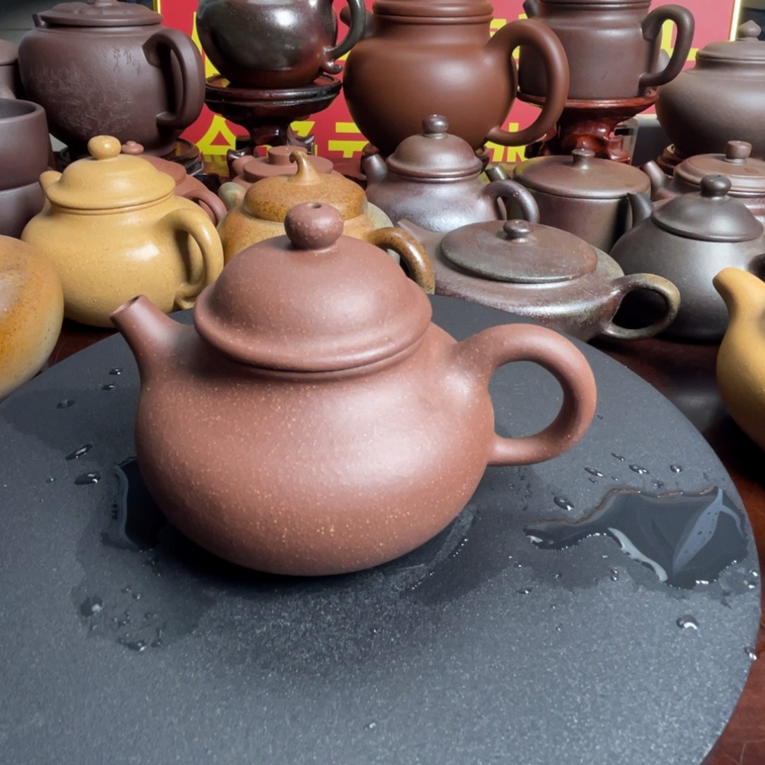 紫砂茶壶紫泥容天130cc