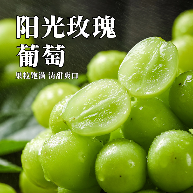 阳光玫瑰新鲜采摘脆甜无籽果园直发