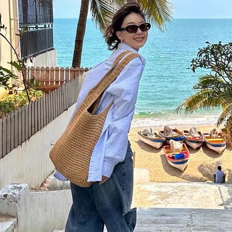 URDIW REKORS单肩大容量斜挎草包女夏海边度假沙滩编织包草编包