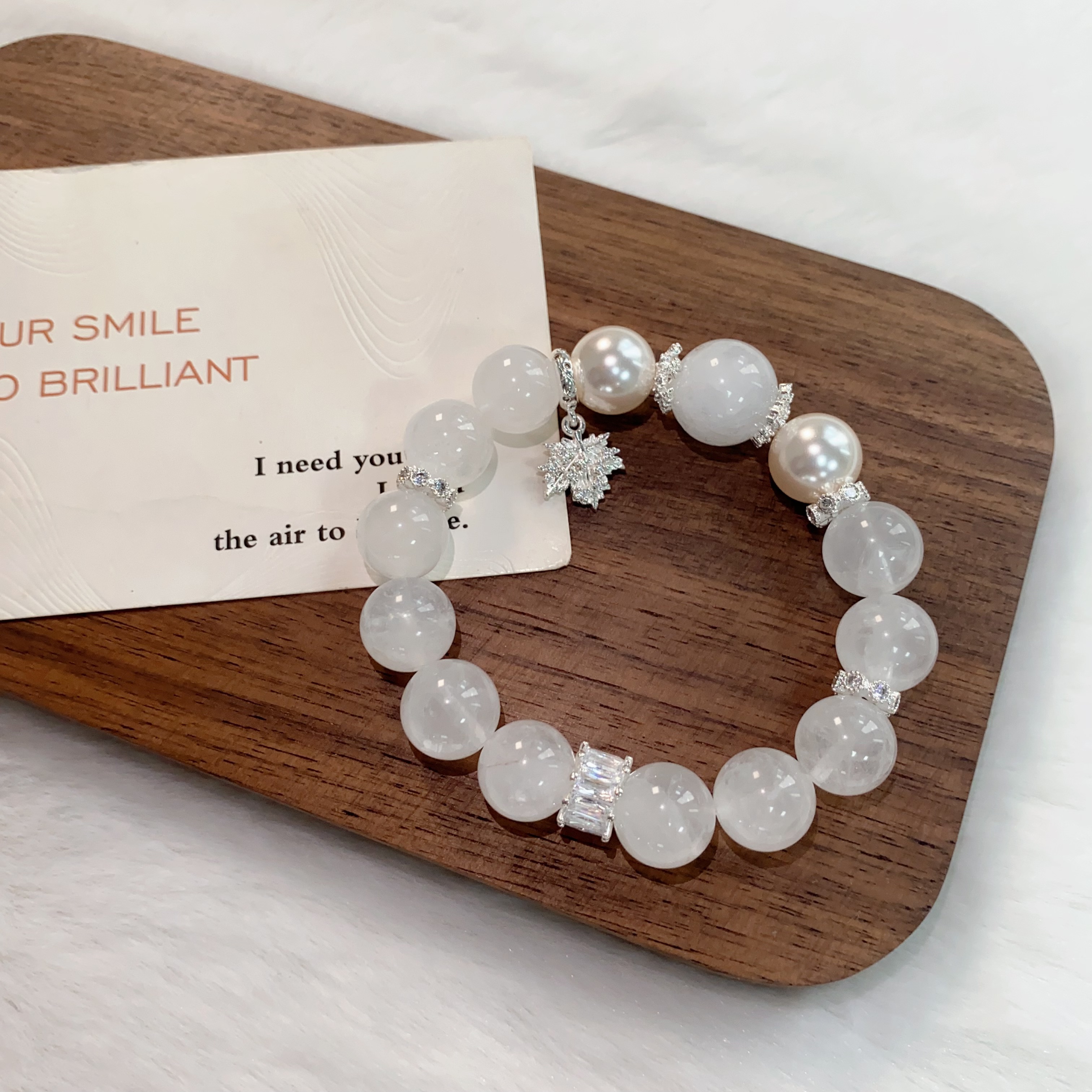  婚纱白幽灵清冷白月光净化心灵水晶手串ZDYSJ00346