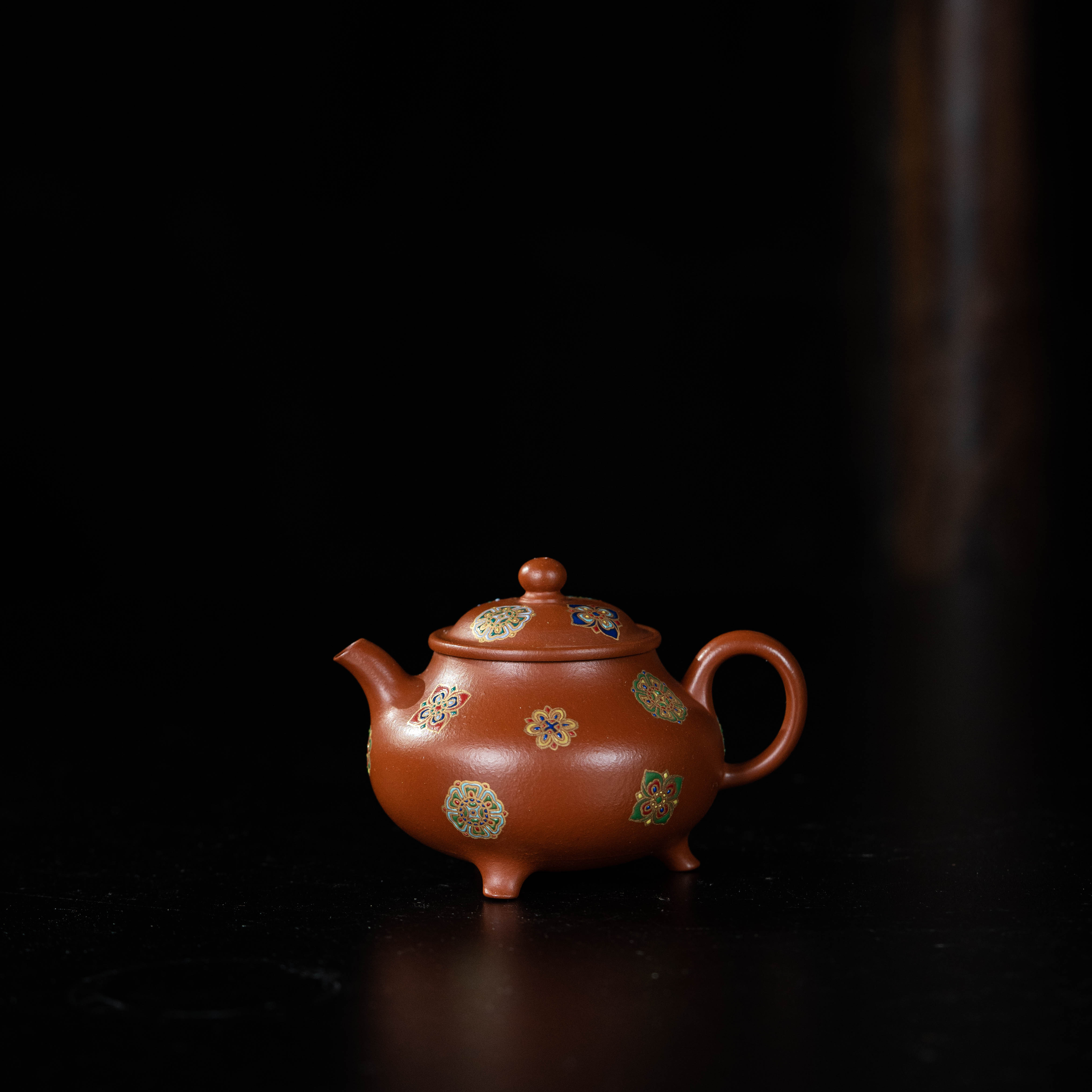 【合仲】皮球花三足小潘 宝相皮球花纹100cc 家用紫砂茶壶