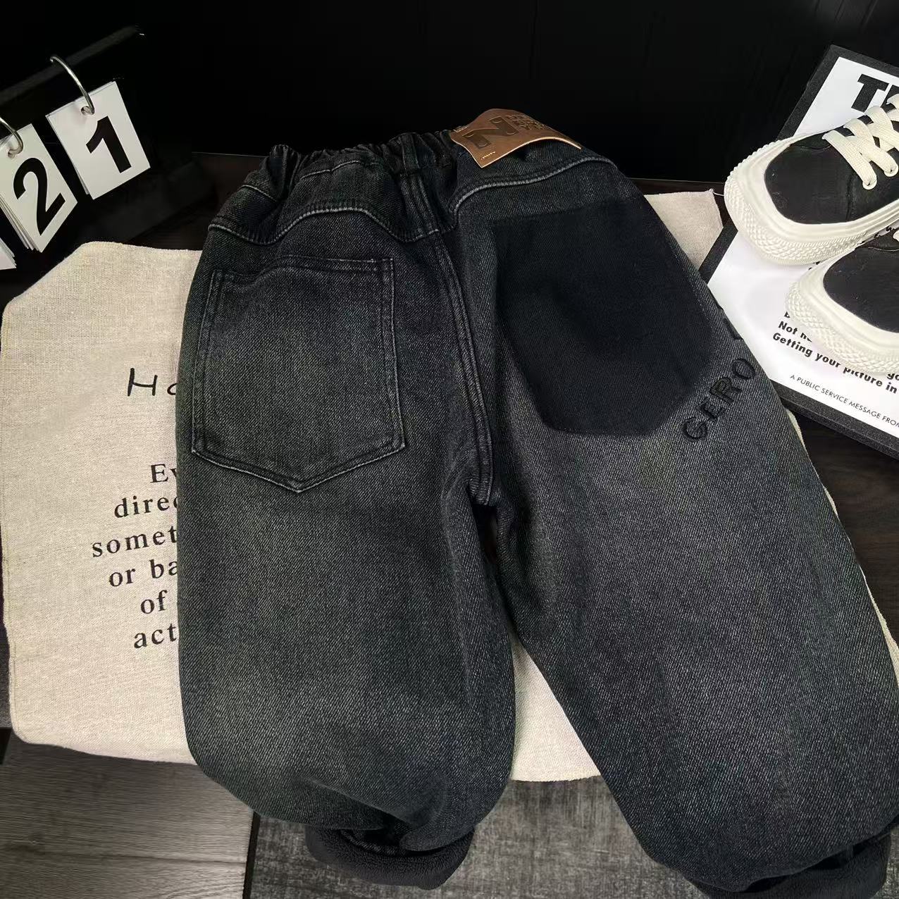 K369儿童加绒牛仔裤