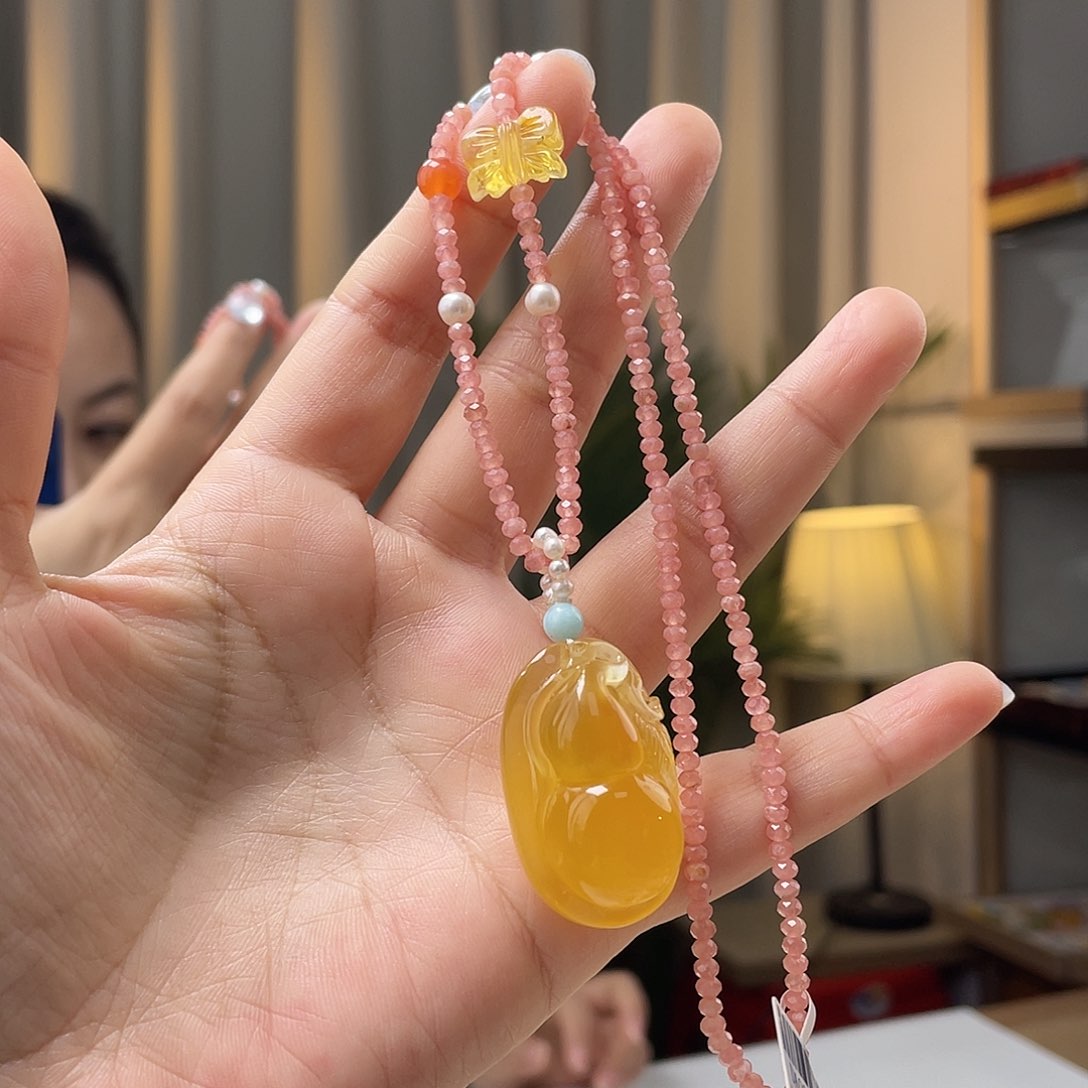 蜜蜡裸石未镶嵌蜜蜡吊坠