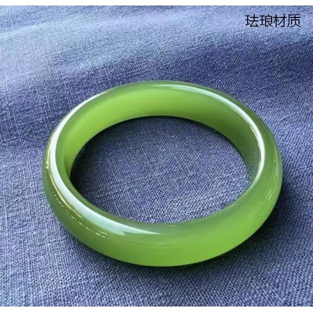 【周杰甄选】春意盎然菠绿优美珐琅手镯【YKBA03】