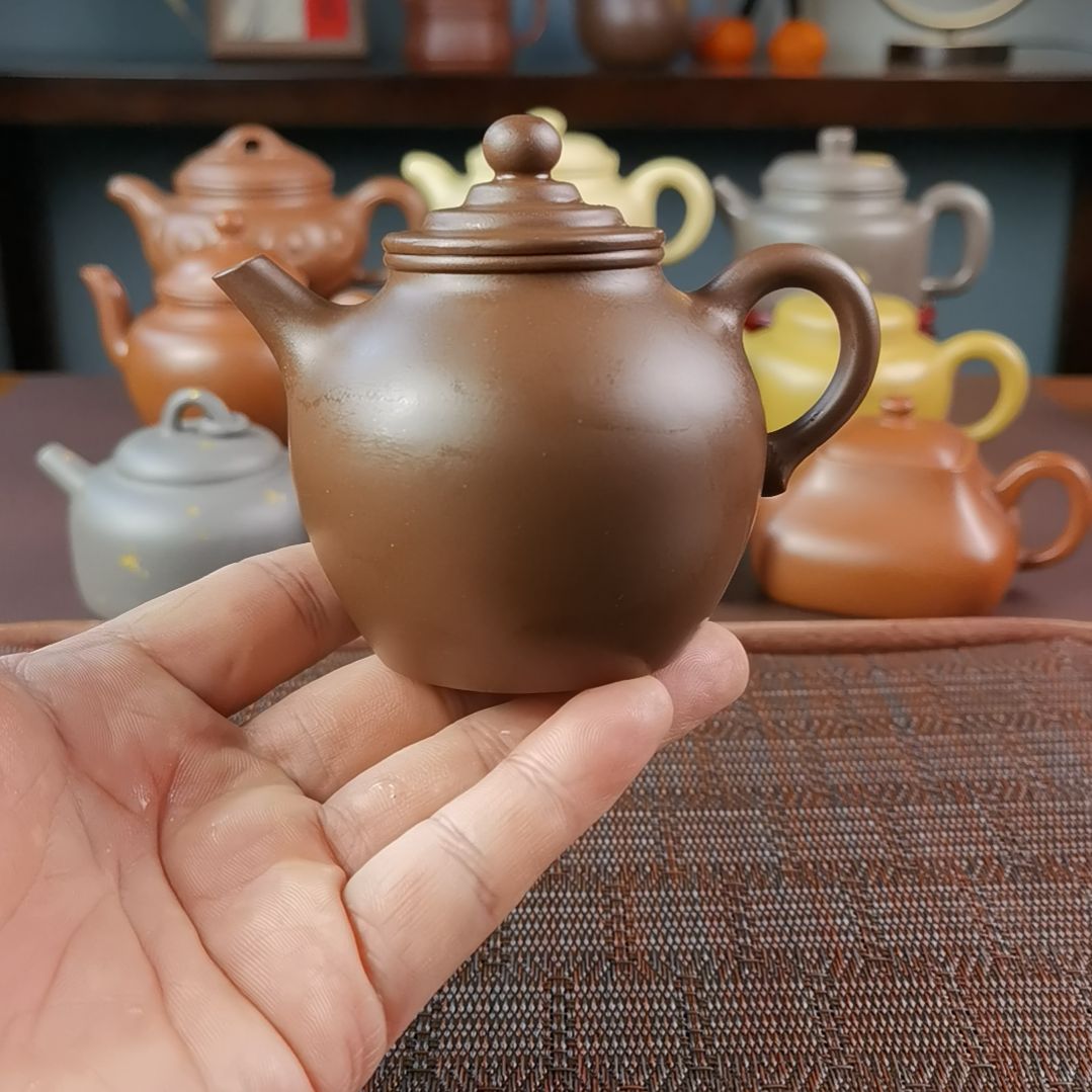 紫砂茶壶紫泥大彬橄榄200CC许响新