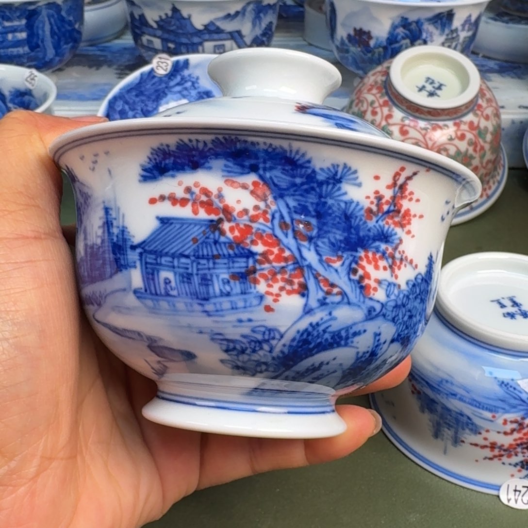 瓷景德镇纯手绘茶具圆圆255