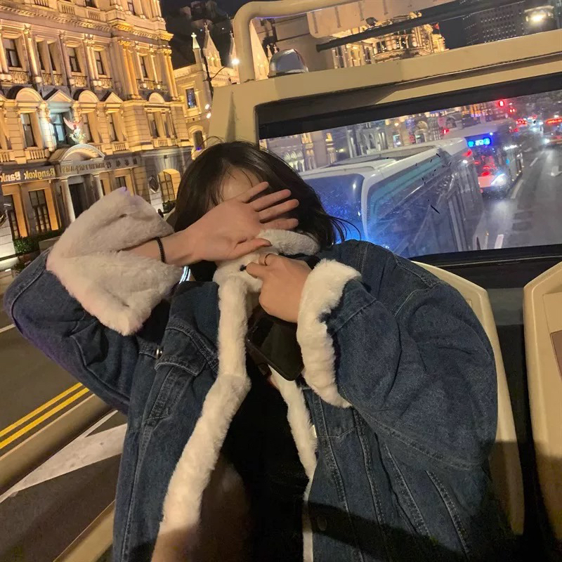 289蓝色加厚牛仔派克c1-2