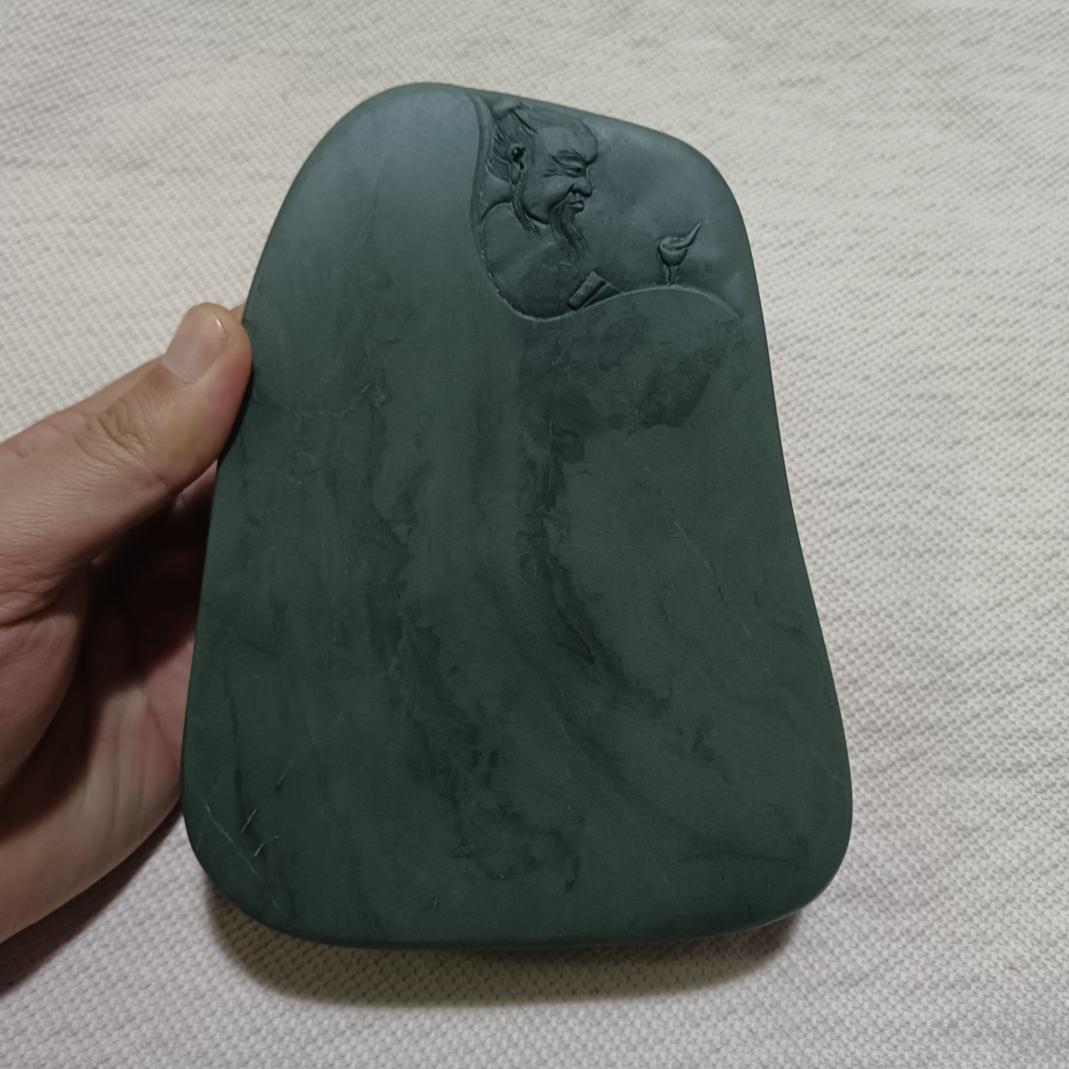 洮砚喇嘛涯鸭头绿洮水流珠纹鹅砚台文房四宝四大名砚
