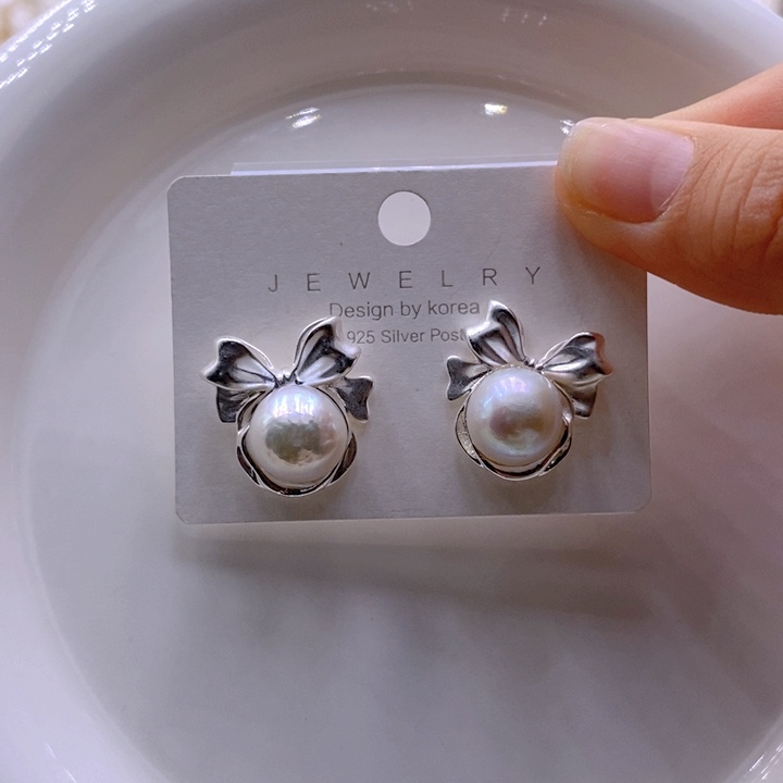 耳饰淡水珍珠银S925镶嵌耳饰