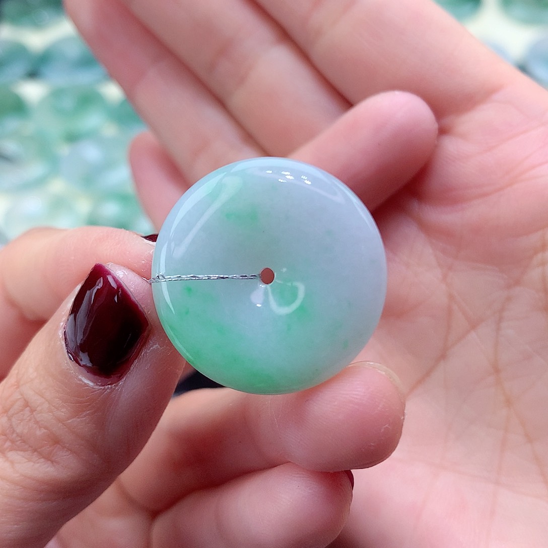 翡翠颈饰未镶嵌萍*38尺寸24.3/5.4