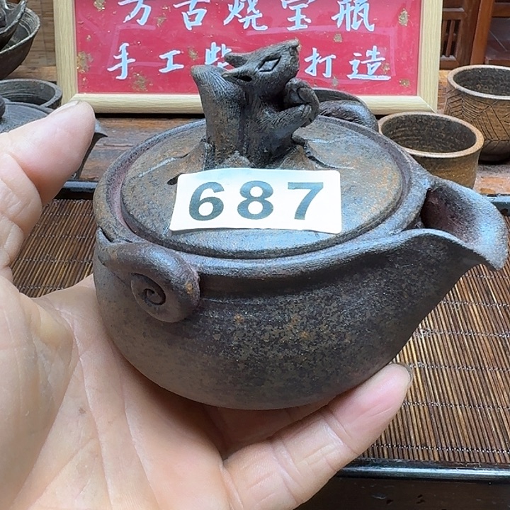 纯手工制作粗陶茶具
