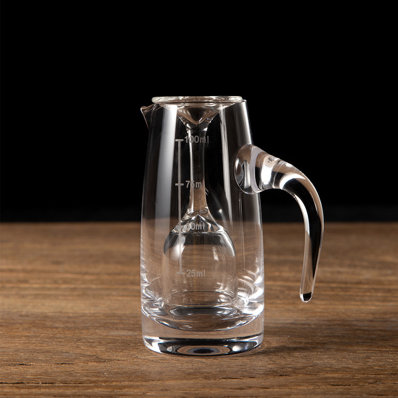 【简约白酒杯】家用白酒杯二两分酒器酒具小号一口杯高脚杯带刻度