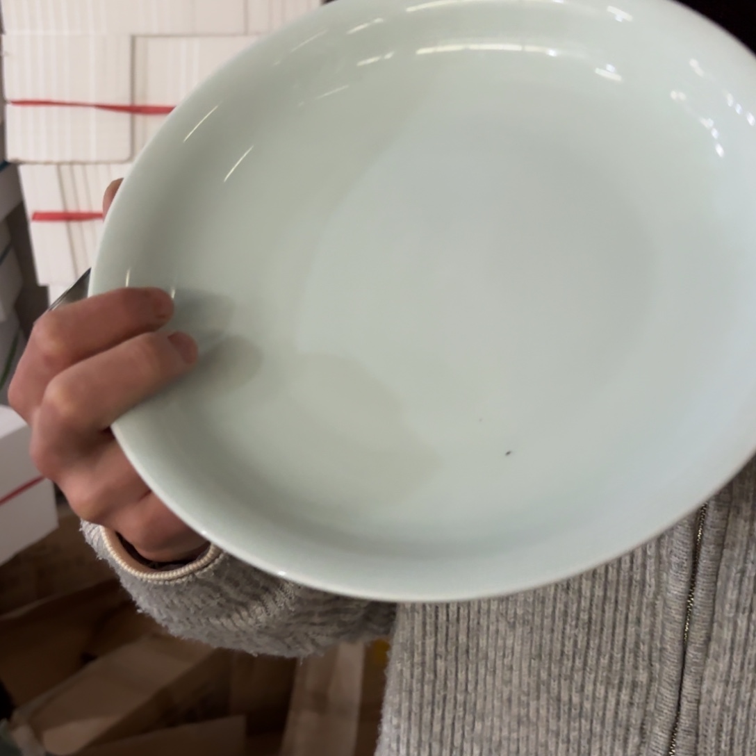 瓷12英寸青深椭圆鱼盘➕10英寸青深盘微瑕