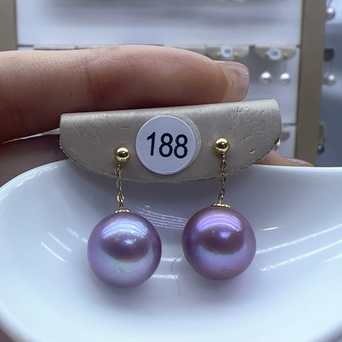 淡水珍珠耳饰18K金镶嵌