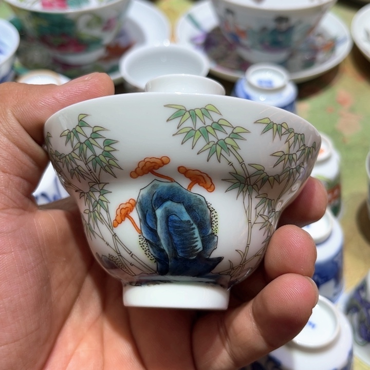 纯手绘精品盖碗杯