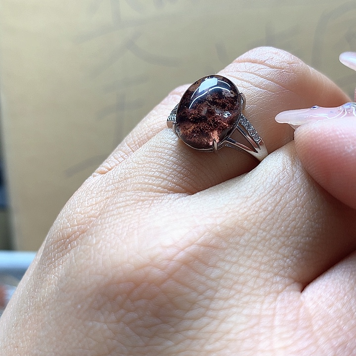 水晶水晶戒指银S925镶嵌