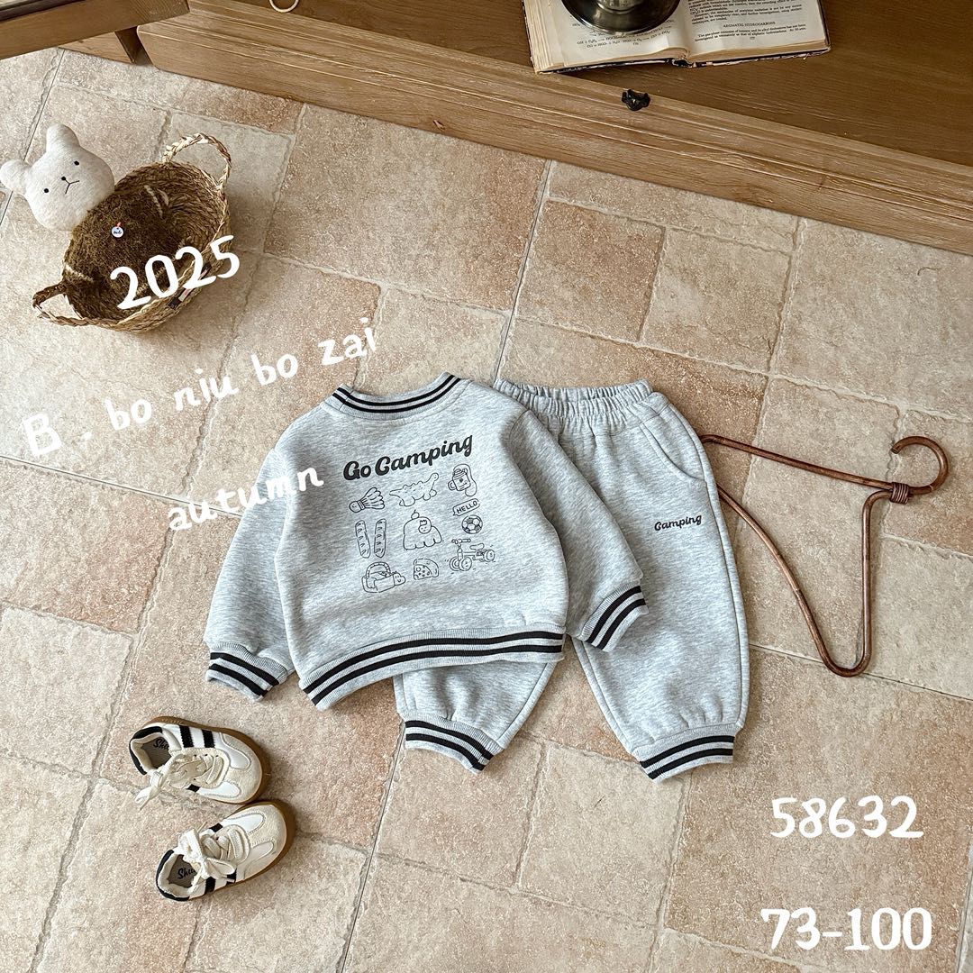 波妞波仔-【58632】（加绒加厚）休闲套装
