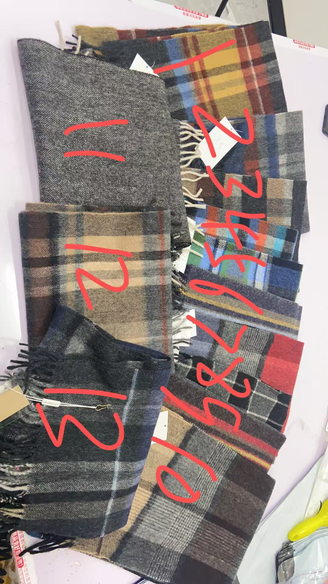 羊毛围巾男女同款格子