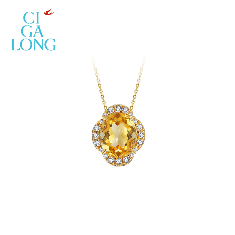 CIGALONG海棠窗黄水晶戒指/项链/耳钉【专场推荐】