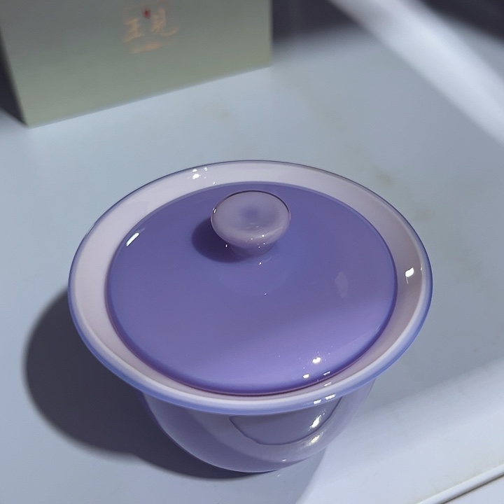 紫色盖碗 玉见盖碗