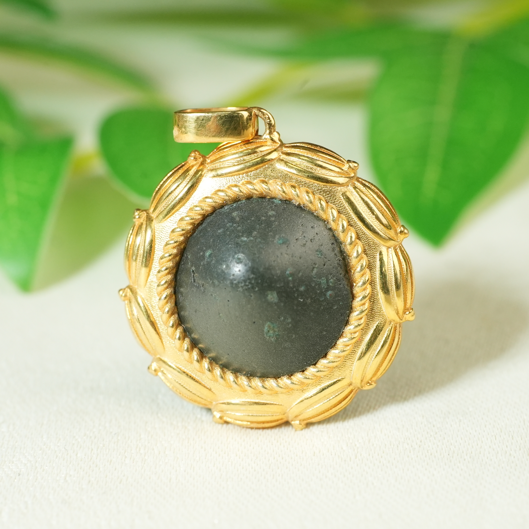 明早期天铁吊坠（银鎏金）【古珠精选】AAXXY2502113018