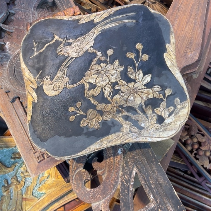 用***1香榧木老木雕花板艺术