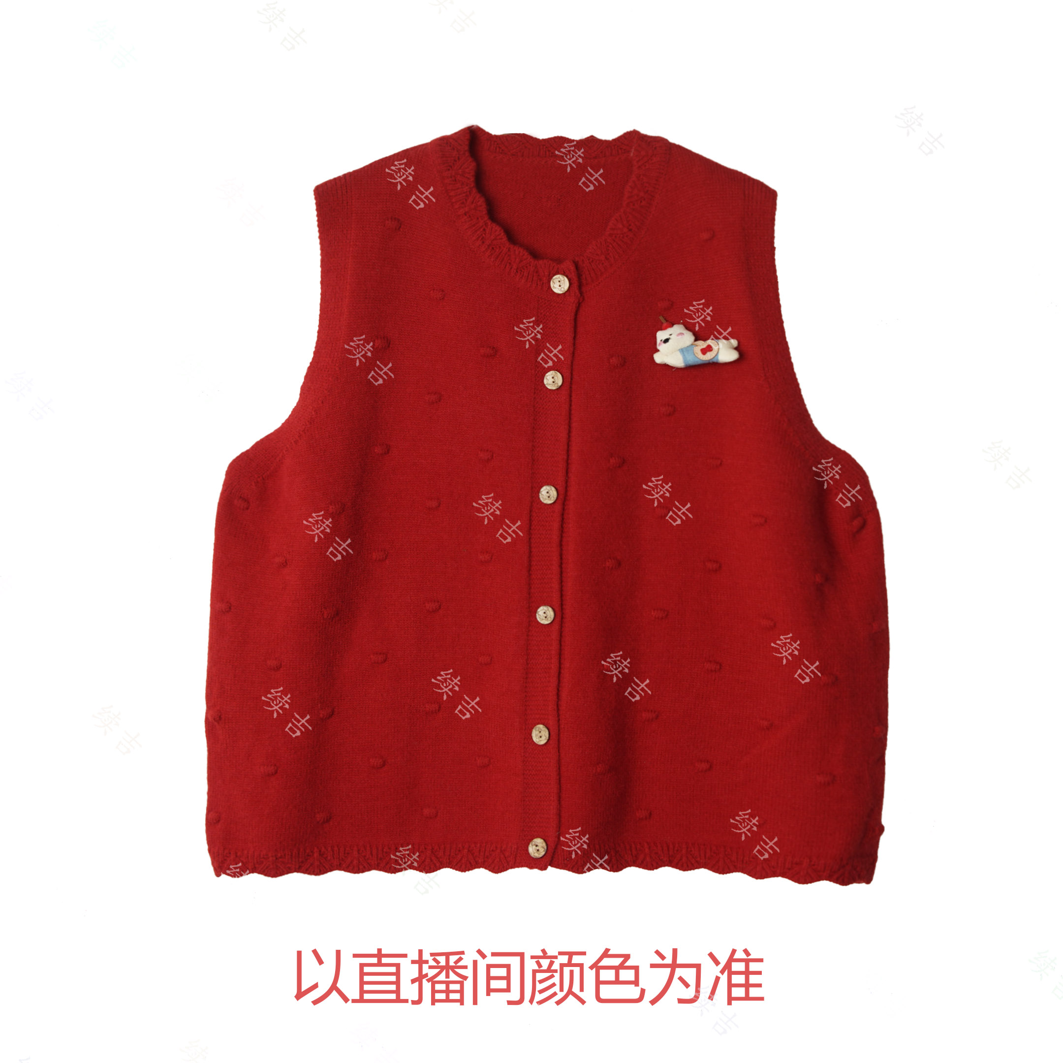 春-续吉麻衣26-63百搭单排扣针织无袖马甲