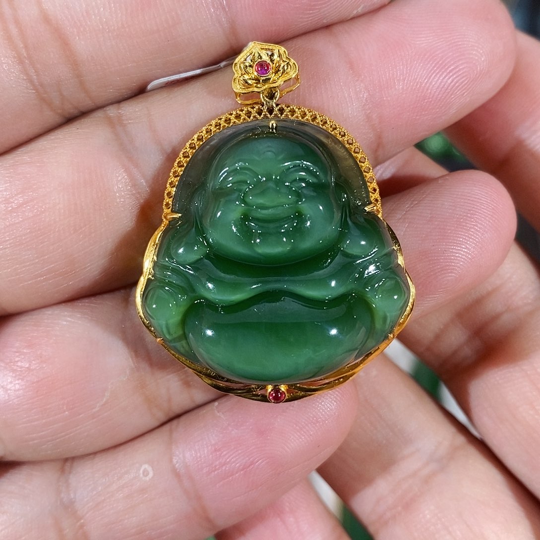 和田玉珠宝首饰18K金镶嵌