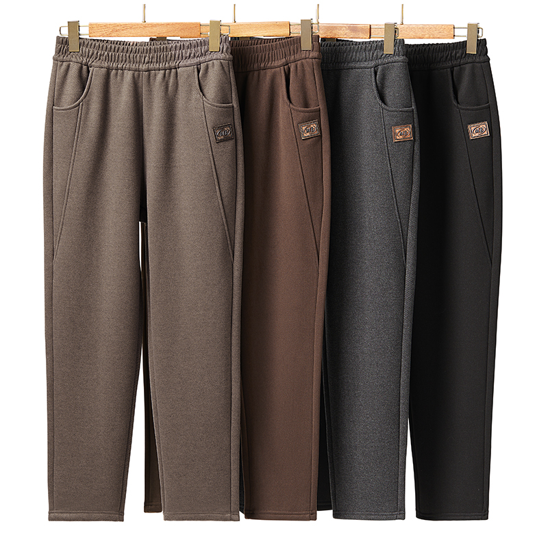 妈妈裤子秋冬加绒加厚保暖外穿休闲裤松紧加大加肥大码中老年女裤