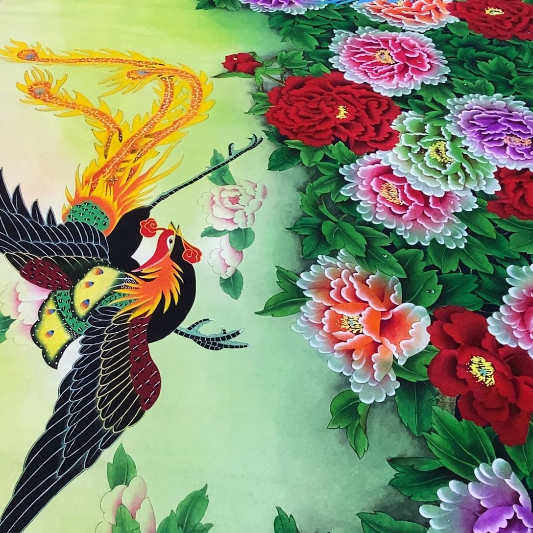 宇***辰国画凤凰牡丹图牡丹