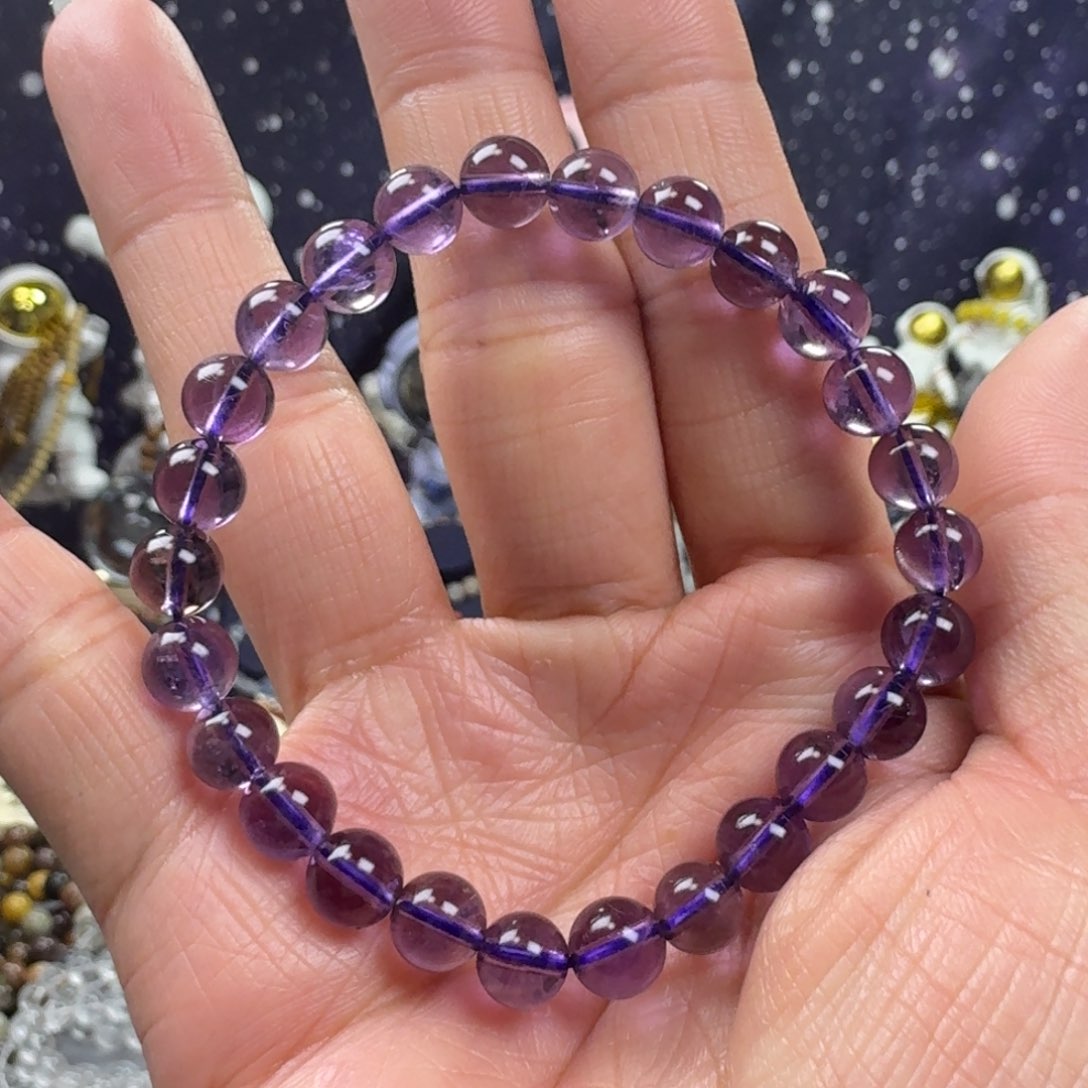 水晶手串未镶嵌巴西紫水晶手串