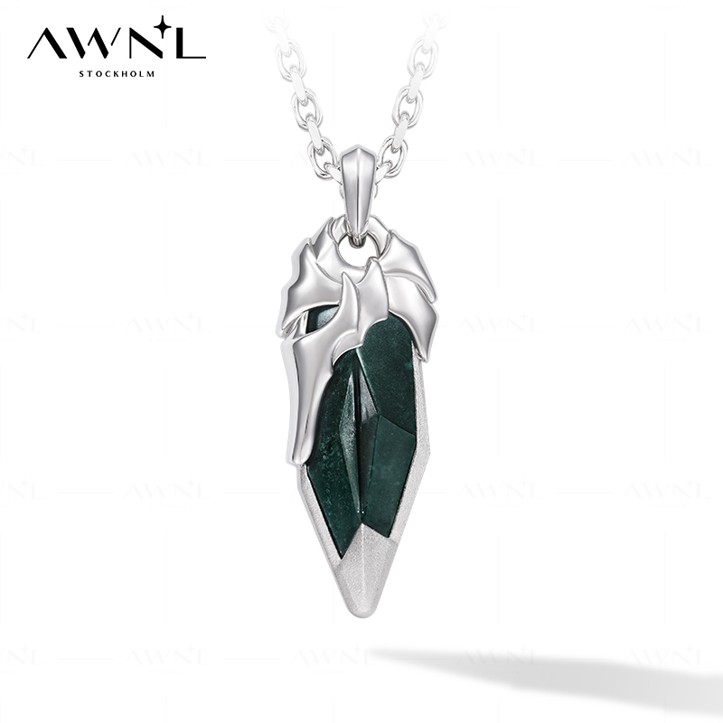 AWNL霖奈北境勇士绿血石荣耀头冠男士项链个性轻奢高级质感礼物
