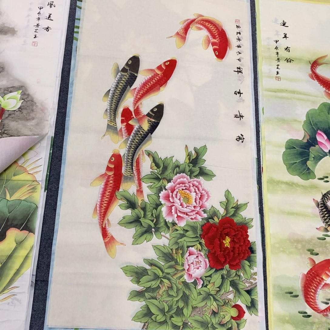 国画尺寸140✖️70四尺工笔手绘国画