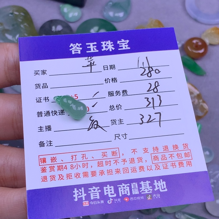 颈饰未镶嵌翡翠苹