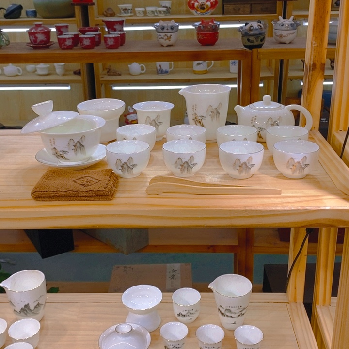 【不止】羊脂玉瓷茶具套装